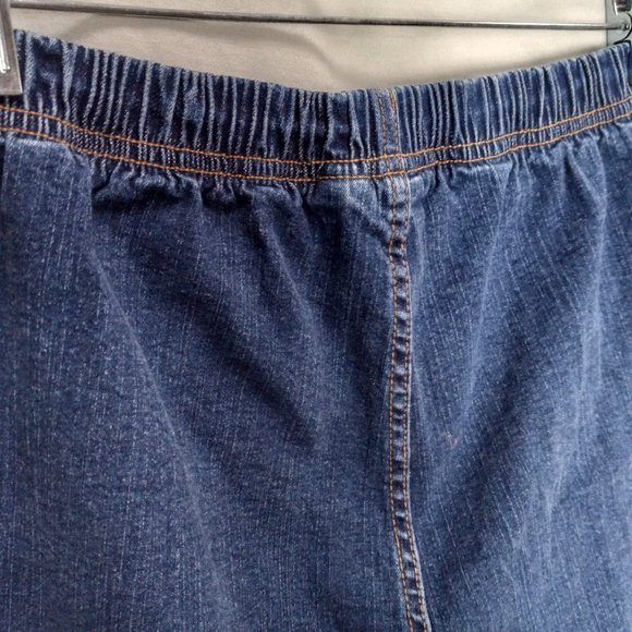 Faded Glory Stretch Denim Jeggings Dark Wash Elastic Waist Size Large - Picture 7 of 9